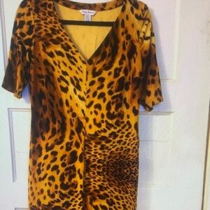 Tommy Bahama Animal Print Midi Dress - Yellow and Black
